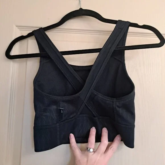 nike tank top bra size small black with cute nike swish design - Picture 3 of 5